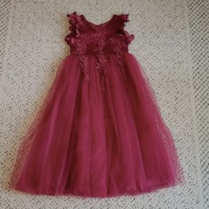 MAROON FLOOR LENGTH DRESS 8 TRISH SCULLY CHILD